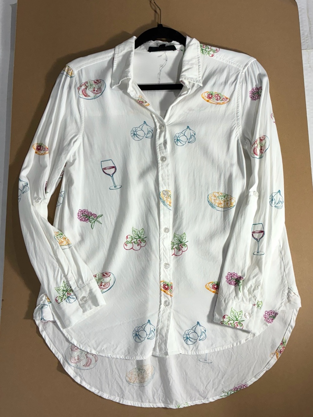 JANE & DELANCEY FOOD PRINT BUTTON SHIRT